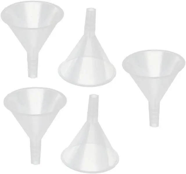 Alt view image 2 of 3 - 5pcs 6cm Mouth Dia Household Lab Liquid Water Oil Plastic Funnel Transfer Tool
