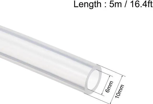 Alt view image 2 of 3 - Silicone Tubing 6mm ID X 10mm OD 16.4ft 5m Flexible Silicon Rubber Tube Air Hose Pipe for Pump Transfer Clear