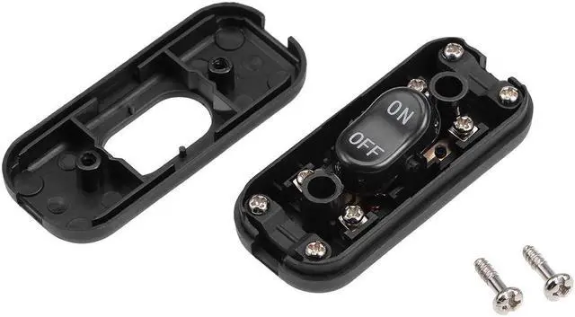 Alt view image 3 of 3 - Inline Cord Switch AC 250V 6A On-Off DPST Control Feed-Through Rocker Switch for Bedroom Table Lamp Desk Light, Black