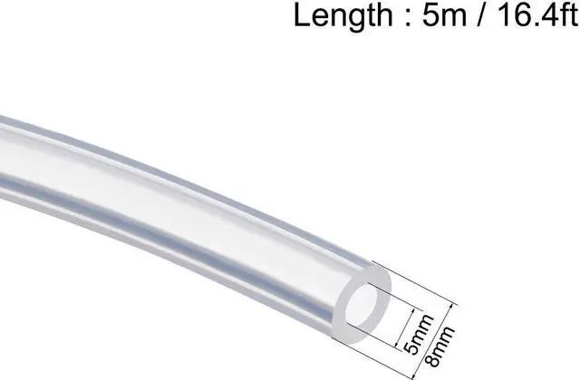 Alt view image 2 of 3 - Silicone Tubing 5mm ID X 8mm OD 16.4ft 5m Flexible Silicon Rubber Tube Air Hose Pipe for Pump Transfer Clear