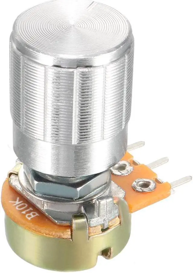 Alt view image 3 of 4 - 2 Pcs 10K Ohm Variable Resistors Single Turn Rotary Carbon Film Taper Potentiometer with Knob