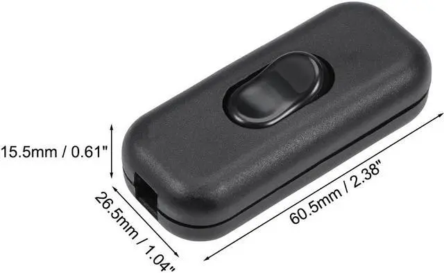 Alt view image 2 of 3 - Inline Cord Switch AC 250V 6A On/Off Rocker Switch Table Lamp Desk Light Switch, Black (Pack of 4)