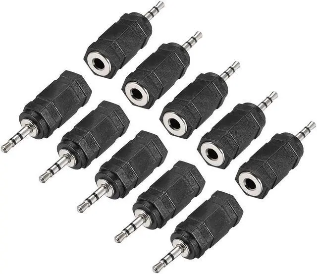Main image of 2.5mm Male to 3.5mm Female Connector Stereo Audio Adapter Coupler Converter 10Pcs