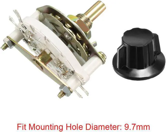 Alt view image 3 of 4 - 2P2T 2 Pole 2 Position 1 Deck Band Channel Rotary Switch Selector with Knob
