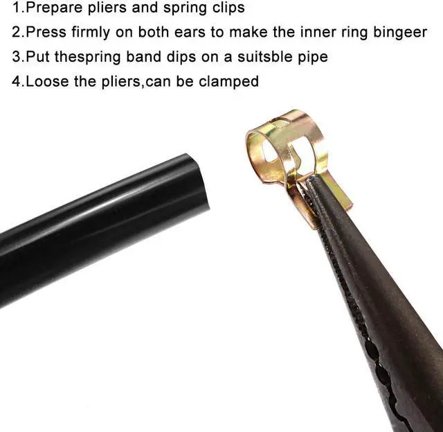 Alt view image 4 of 4 - Hose Clamp, 10mm Spring Band Type Clips for Fuel Line Replacement, 10pcs