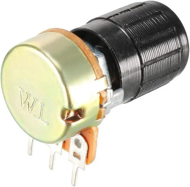 Alt view image 4 of 4 - 2Pcs 10K Ohm Variable Resistors Single Turn Rotary Carbon Film Taper Potentiometer with Knobs
