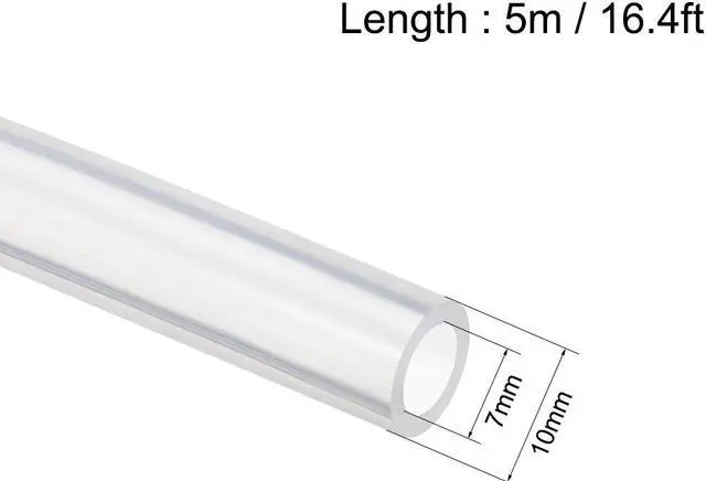 Main image of Silicone Tubing 7mm ID X 10mm OD 16.4ft 5m Flexible Silicon Rubber Tube Air Hose Pipe for Pump Transfer Clear