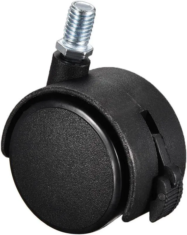 Alt view image 4 of 4 - Furniture Casters 2 Inch Nylon M10 x 15mm Threaded Stem Swivel Caster Wheels w Brake, 38lb Capacity Each Wheel, 5 Pcs