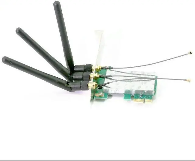 Alt view image 2 of 4 - Mini PCI-E Express to PCI-E Wireless Adapter w 3 Antenna WiFi For PC