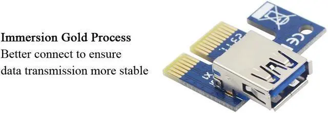 Alt view image 5 of 6 - Amify PCI-E PCI Express 1X to 16x Extender Riser Adapter Card USB 3.0 Cable SATA 15pin to Molex 6pin Power Cable for BTC LTC ETH Miner