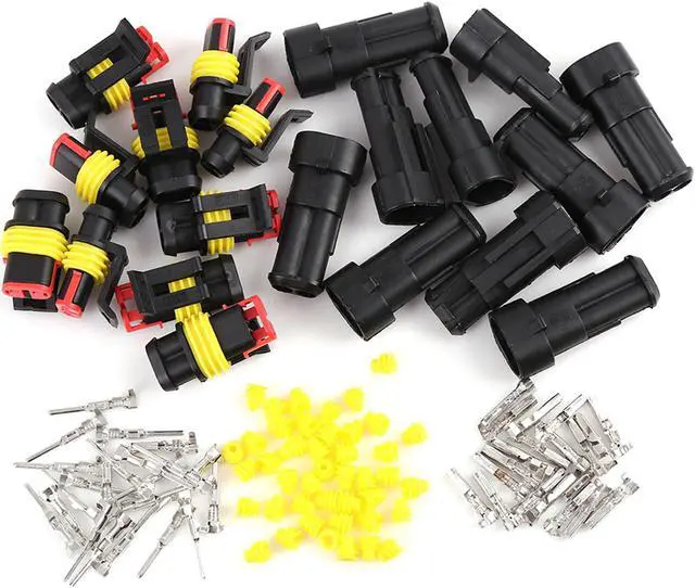 Alt view image 3 of 5 - 2 Pins Way Car Waterproof Automotive Electrical Connector Terminal 10 Sets