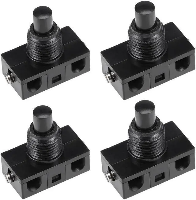 Main image of Inline Foot Pedal Push Button Switch, UFO Type Lamp Lighting Foot Control ON/Off Footswitch Black 4 Pcs
