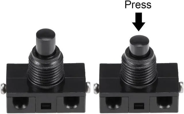 Alt view image 3 of 4 - Inline Foot Pedal Push Button Switch, UFO Type Lamp Lighting Foot Control ON/Off Footswitch Black 4 Pcs