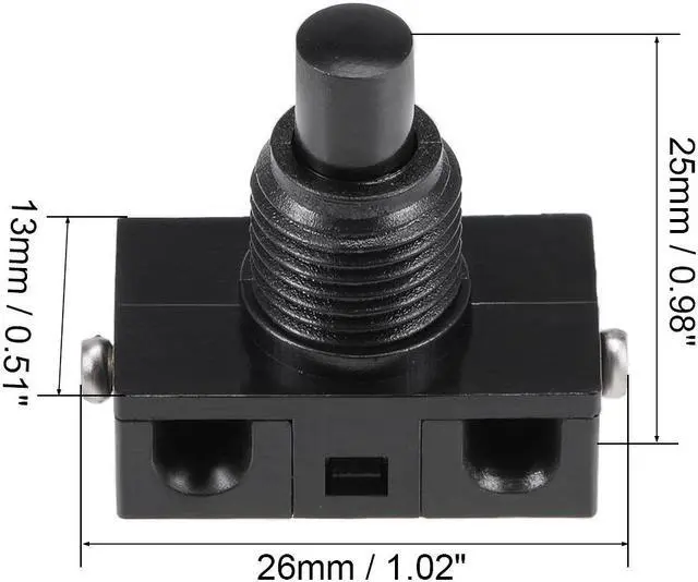 Alt view image 2 of 4 - Inline Foot Pedal Push Button Switch, UFO Type Lamp Lighting Foot Control ON/Off Footswitch Black 4 Pcs