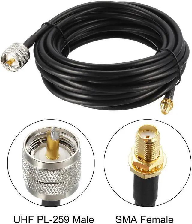 Alt view image 2 of 4 - SMA Female to UHF PL-259 Male RG58 RF Coaxial Coax Cable 20 ft