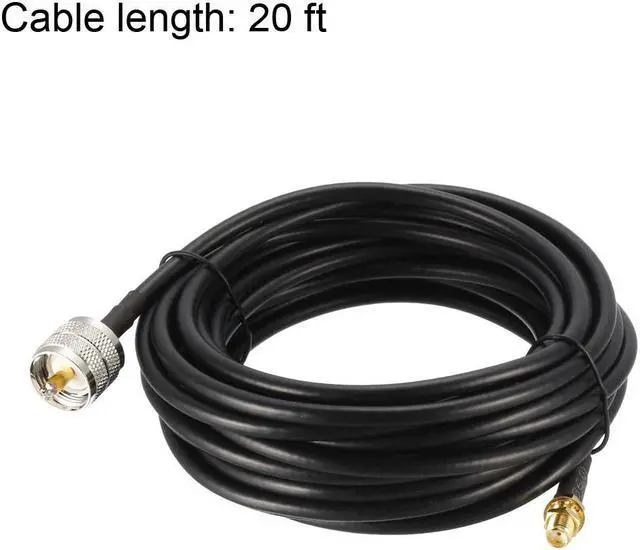 Alt view image 4 of 4 - SMA Female to UHF PL-259 Male RG58 RF Coaxial Coax Cable 20 ft