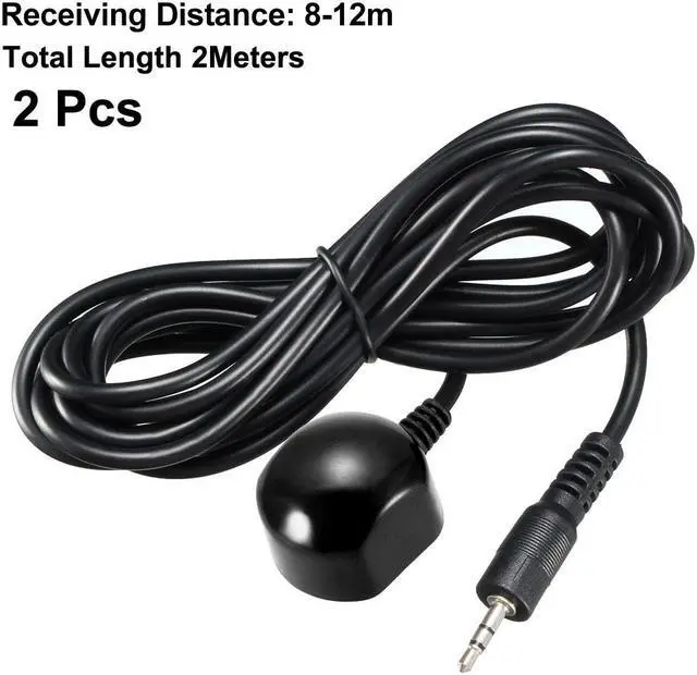 Alt view image 2 of 3 - IR Infrared Receiver Extender Cable 2.5mm Jack 2m Long 10-15m Receiving Distance Black Head 2pcs