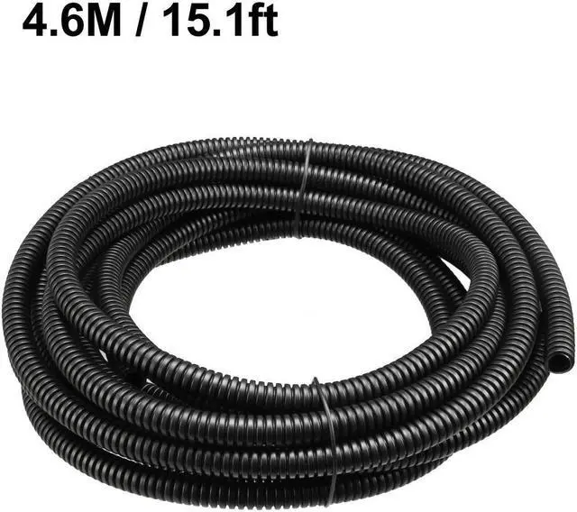 Alt view image 5 of 5 - Corrugated Tube Conduit PP Polyethylene Tubing Flexible Pipe Hose Black 7mm Inner Dia 10mm Outer Dia. 4.6M Long