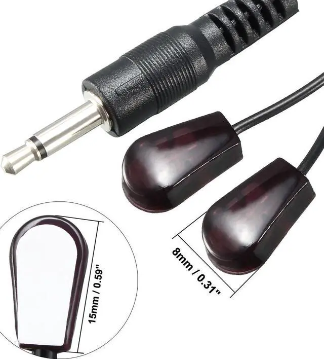 Alt view image 3 of 3 - IR Infrared Emitter Extension Cable 3meters Long 45 Degree Emission Angle 3.5mm Jack Dual Red Head 2pcs
