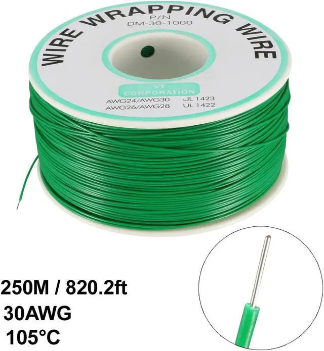 Alt view image 2 of 3 - OK Wire Tin Plated Copper Cord Wire Wrapping P/N 30 AWG 820ft Length Green