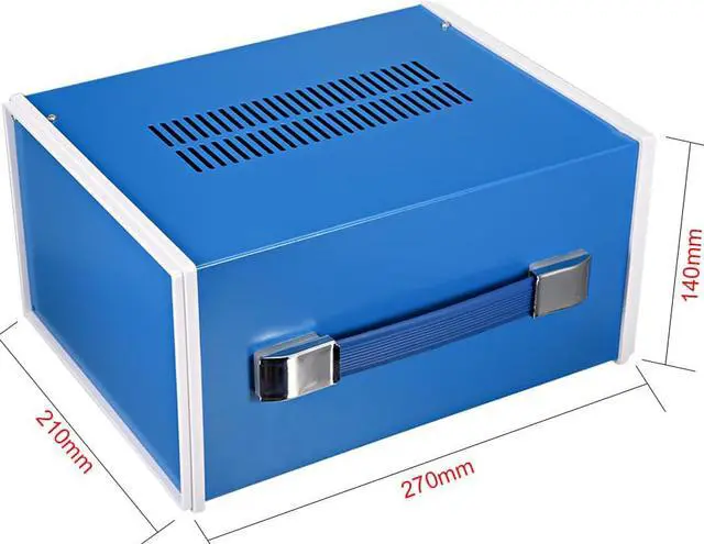 Alt view image 2 of 4 - 270*140*210mm(10.63*5.51*8.27inch) Metal Blue Project Junction Box Enclosure Case with Handle