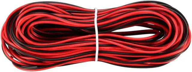 Alt view image 4 of 5 - Red Black Wire 2pin Extension Cable Cord 28 AWG Parallel Wire Tin Plated Copper 15M Length for LED Strip Light