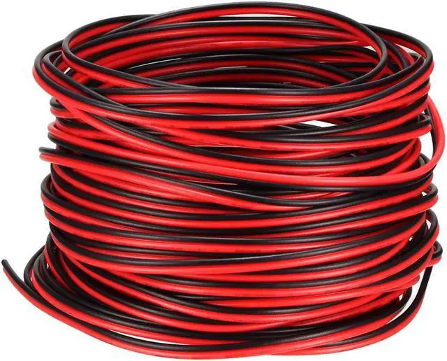 Main image of Red Black Wire 2pin Extension Cable Cord 28 AWG Parallel Wire Tin Plated Copper 15M Length for LED Strip Light