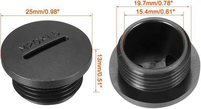 Alt view image 3 of 3 - 10pcs M20x1.5mm Nylon Male Threaded Cable Gland Screw End Cap Cover Black