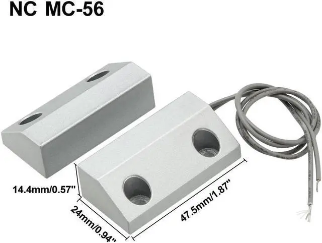 Alt view image 2 of 4 - MC-56 NC Alarm Security Rolling Gate Garage Door Contact Magnetic Reed Switch Silver Gray