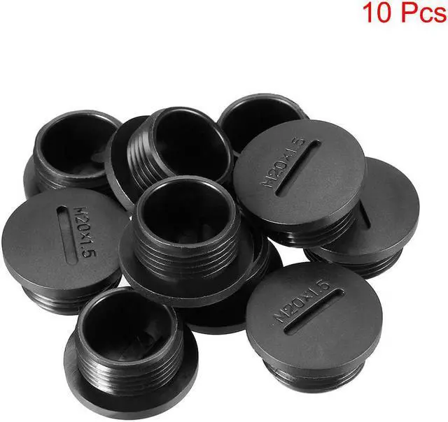 Alt view image 2 of 3 - 10pcs M20x1.5mm Nylon Male Threaded Cable Gland Screw End Cap Cover Black