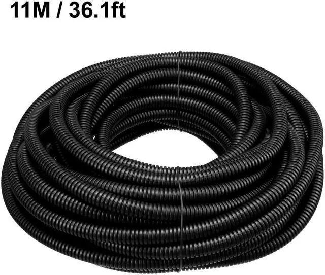Alt view image 5 of 5 - Corrugated Tube Conduit PP Polyethylene Tubing Flexible Pipe Hose Black 8.5mm Inner Dia 11.5mm Outer Dia. 11M Long