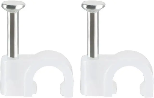 Main image of 200pcs Wall Mount Coax Electric Cable Wire Clip Fastener Saddle 7mm Width White Nylon