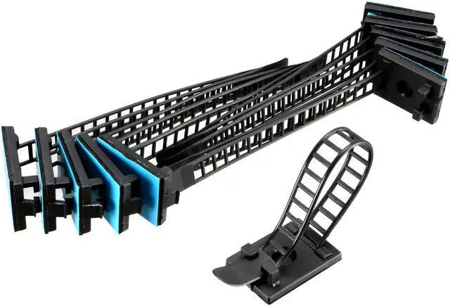 Main image of 100pcs Adjustable Cable Clips Adhesive Straps Clamps with Optional Screw Mount Multi Cables