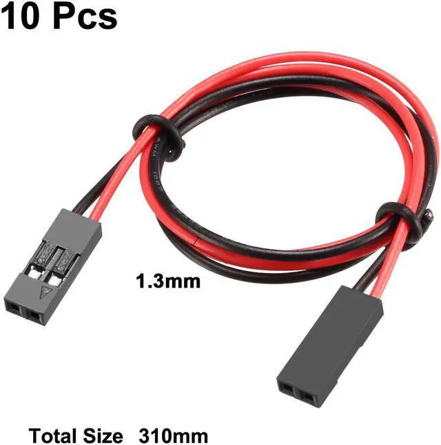 Alt view image 2 of 3 - Female to Female 2P Jumper Wire 2.54mm Pitch Ribbon Cable Breadboard DIY 31cm 10pcs