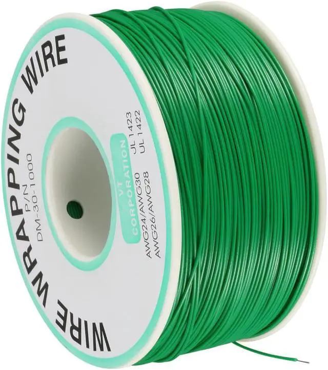 Alt view image 3 of 3 - OK Wire Tin Plated Copper Cord Wire Wrapping P/N 30 AWG 820ft Length Green