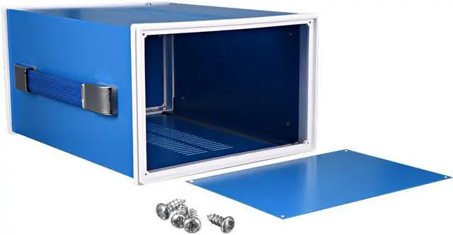 Alt view image 4 of 4 - 270*140*210mm(10.63*5.51*8.27inch) Metal Blue Project Junction Box Enclosure Case with Handle