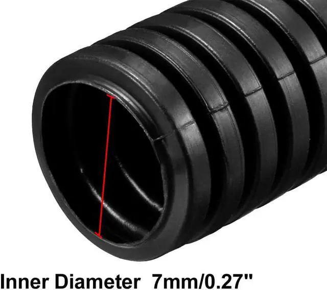 Alt view image 2 of 5 - Corrugated Tube Conduit PP Polyethylene Tubing Flexible Pipe Hose Black 7mm Inner Dia 10mm Outer Dia. 4.6M Long