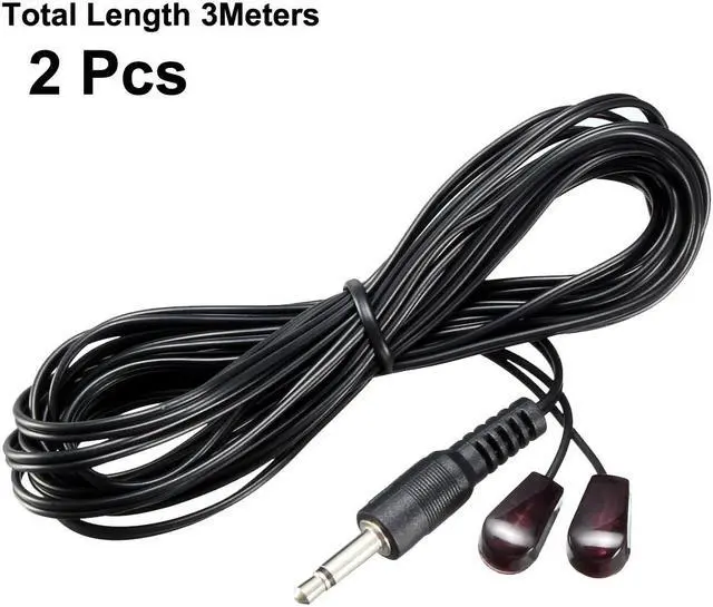 Alt view image 2 of 3 - IR Infrared Emitter Extension Cable 3meters Long 45 Degree Emission Angle 3.5mm Jack Dual Red Head 2pcs