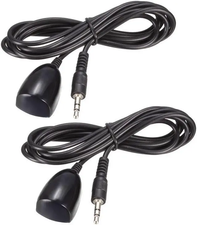 Main image of IR Infrared Receiver Extender Cable 3.5mm Jack 1.3meters Long 10-15m Receiving Distance Black Head 2pcs