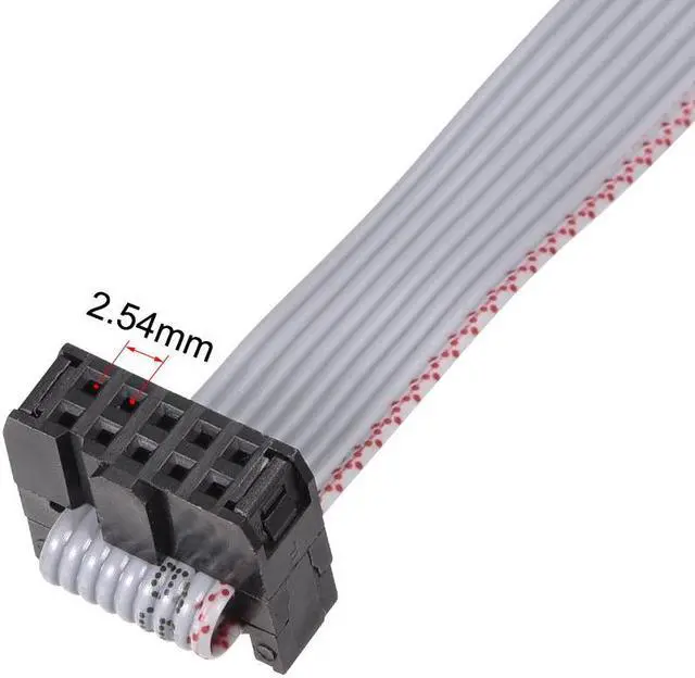 Alt view image 3 of 5 - IDC Wire Flat Ribbon Cable DB9 Female to FC-10 Female Connector 2.54mm Pitch 20cm Length , 2pcs