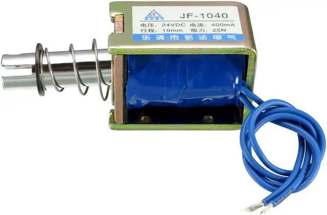 Alt view image 4 of 5 - JF-1040 DC 24V 400mA 9.6W 1.8N 10mm Pull Type Linear Motion Solenoid Electromagnet