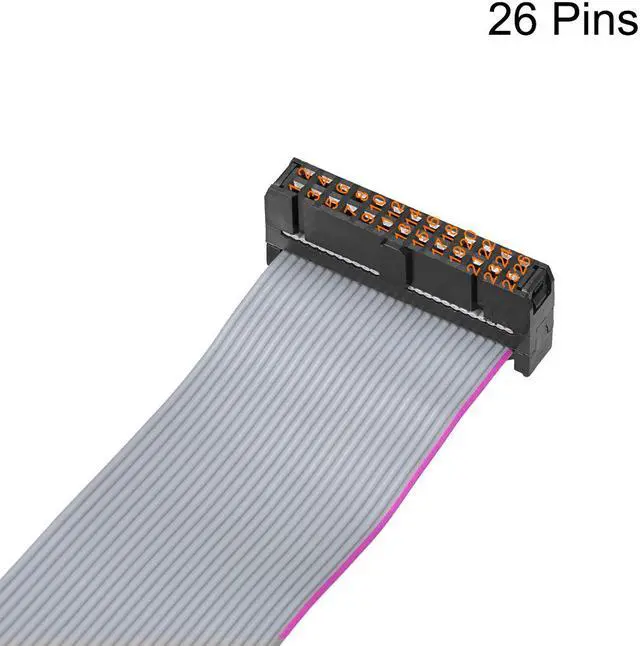 Alt view image 2 of 5 - IDC Wire Flat Ribbon Cable FC/FC Connector A-type 26 Pins 2.54mm Pitch 1m Length Gray