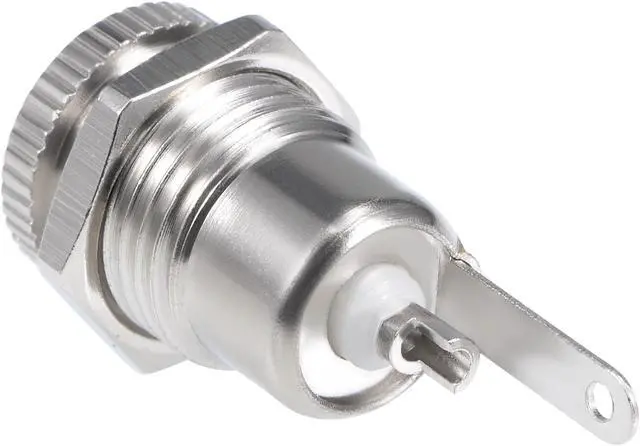 Alt view image 3 of 4 - 5Pcs Panel Mount DC Connector Power Jack Audio Video Socket Female 5.5mm x 2.5mm Silver Tone