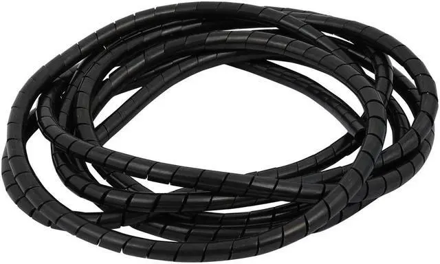 Main image of 6mm Diameter Flexible Spiral Tube Cable Wire Wrap Manage Cord Black 2Meter Long