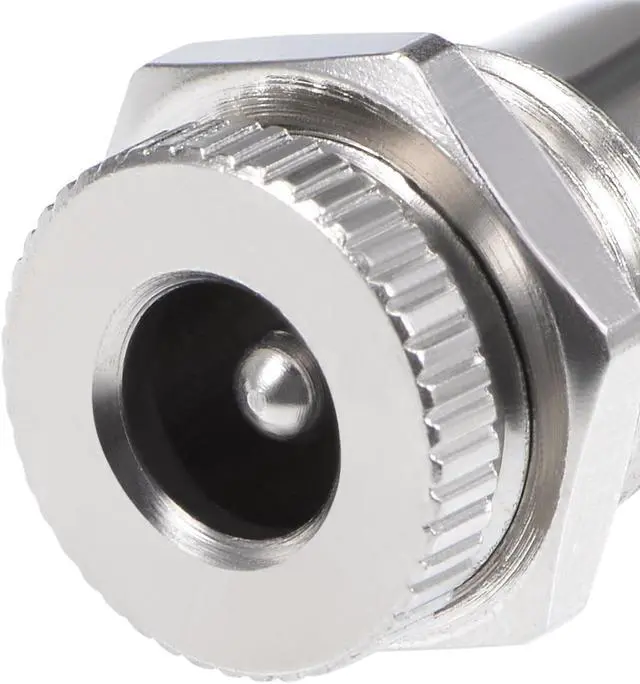 Alt view image 4 of 4 - 5Pcs Panel Mount DC Connector Power Jack Audio Video Socket Female 5.5mm x 2.5mm Silver Tone