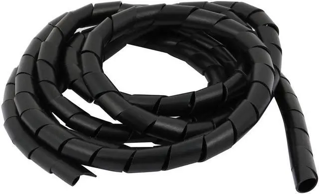 Main image of Flexible Spiral Tube Cable Wire Wrap Black Manage Cord 12mm Dia x 2 Meter Long