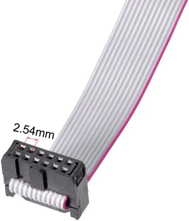 Alt view image 3 of 5 - IDC Wire Flat Ribbon Cable FC/FC Connector A-type 12Pins 2.54mm Pitch 30cm Length Gray