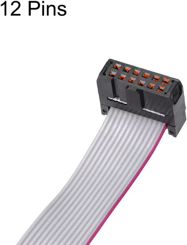 Alt view image 2 of 5 - IDC Wire Flat Ribbon Cable FC/FC Connector A-type 12Pins 2.54mm Pitch 30cm Length Gray