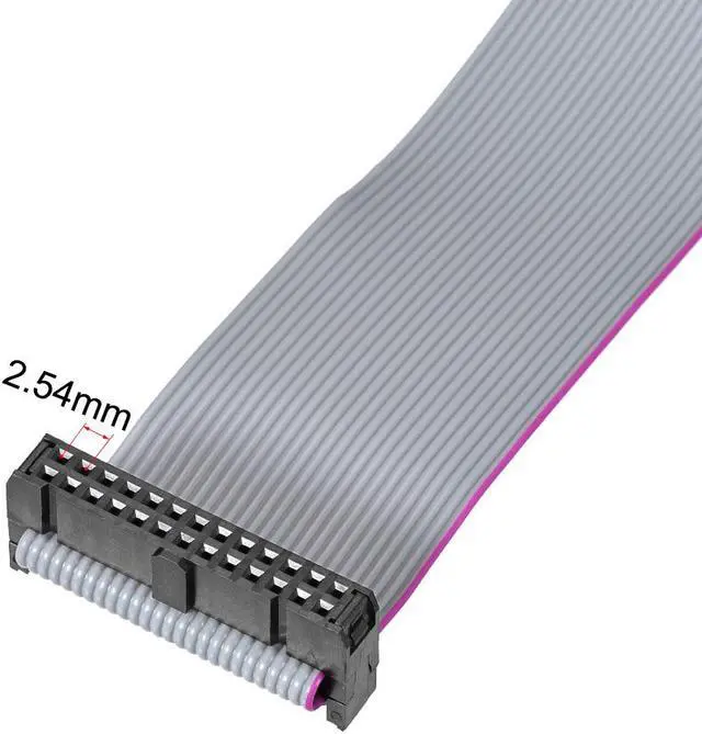 Alt view image 3 of 5 - IDC Wire Flat Ribbon Cable FC/FC Connector A-type 26 Pins 2.54mm Pitch 1m Length Gray