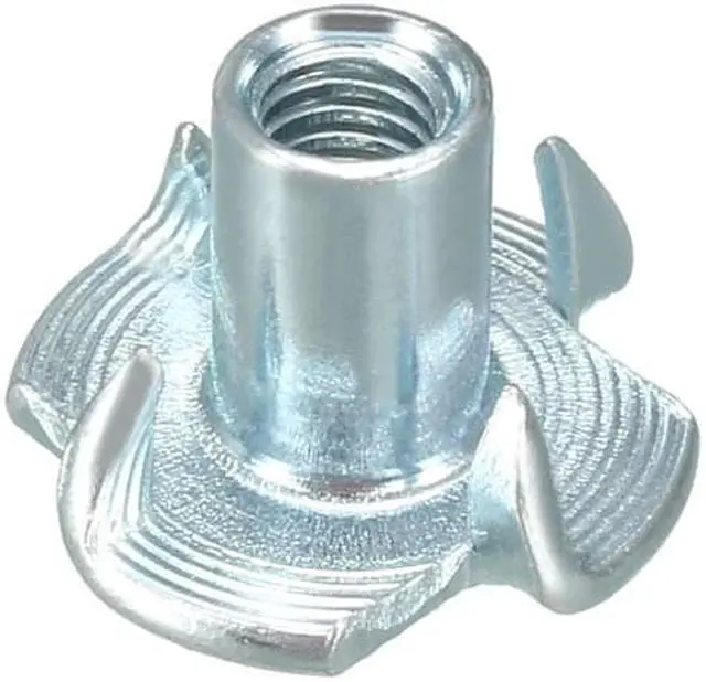 Alt view image 3 of 4 - 50Pcs M4 4 Pronged Tee Nut T-Nut For Rock Climbing Holds Wood Cabinetry